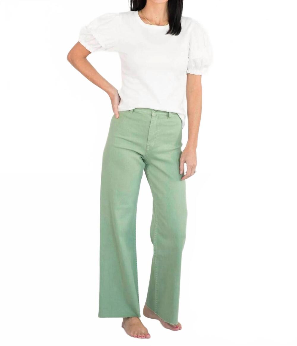 NEW MIOU MUSE julena high rise wide leg pants in green